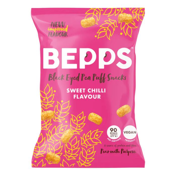 Bepps - Black Eyed Pea Puff Snacks Sweet Chilli, 70g