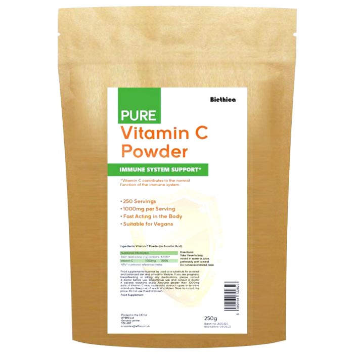 Biethica - Pure Vitamin C Powder ,250g  - back