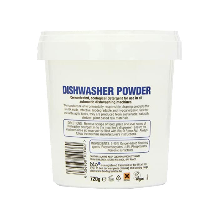 Bio-D - Dishwasher Powder, 720g - back