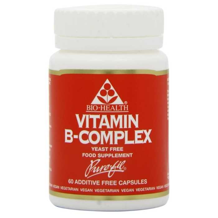 Bio-Health - Vitamin-B Complex High Potency Yeast-Free, 60 Capsules