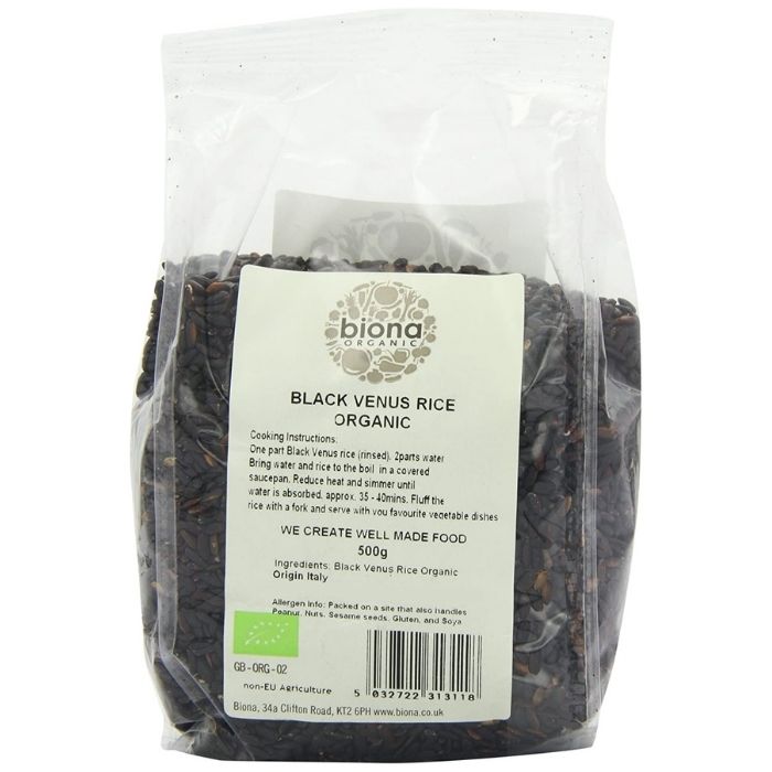 Biona - Organic Black Venus Rice, 500g back