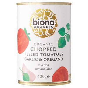 Biona - Organic Chopped Tomatoes With Garlic & Oregano, 400g