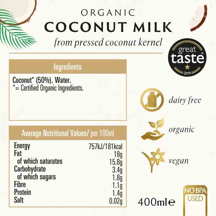 Biona - Organic Coconut Milk Classic 4pack, 400ml - Back