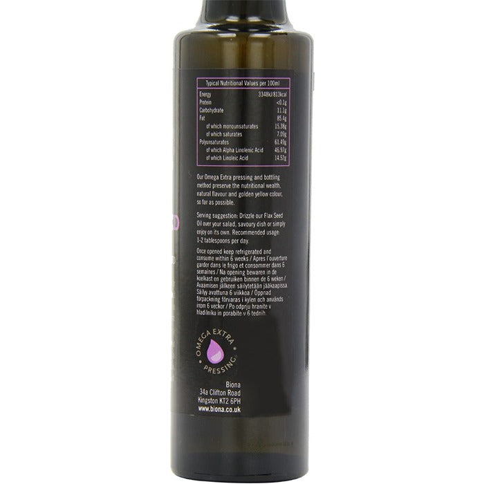 Biona Organic Flax Seed Oil, 250ml Buy Yours Today at PlantX