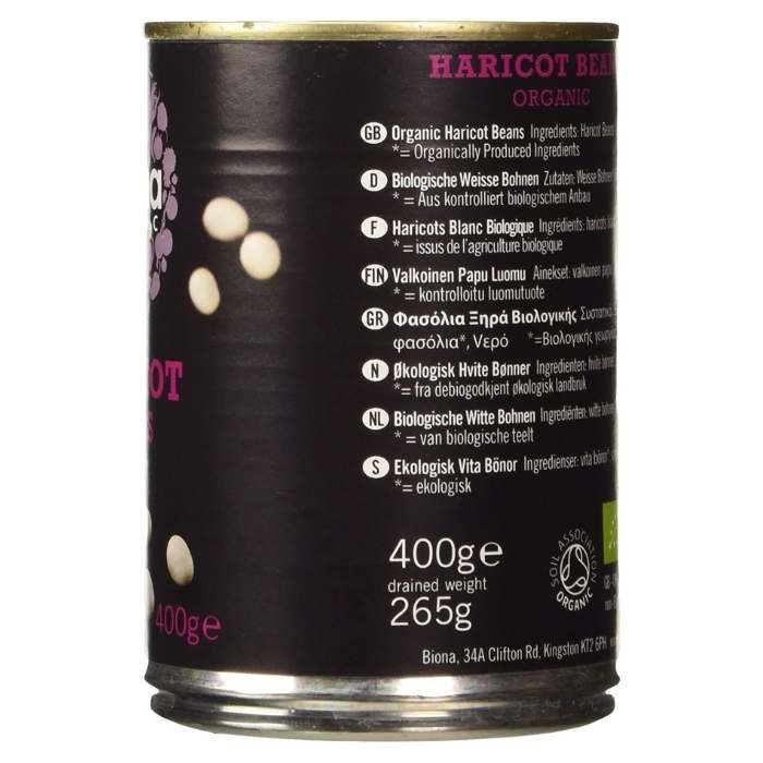 Biona - Organic Haricot Beans, 400g - back