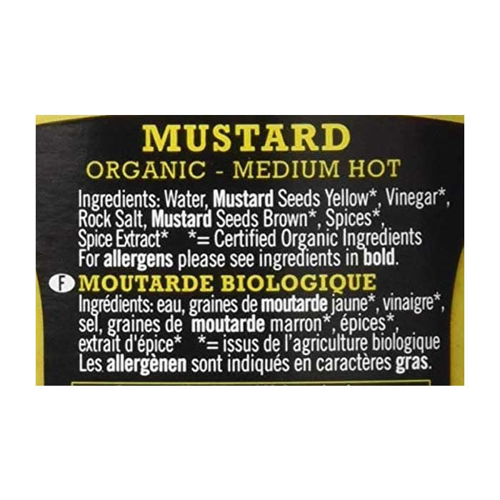 Biona - Organic Mustard Medium Hot Classic German NAS, 320ml - ingredients