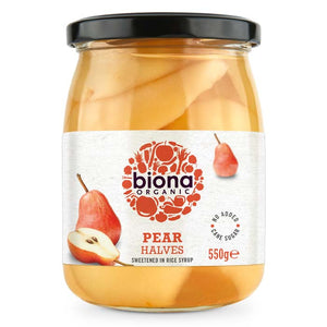 Biona - Organic Pear Halves in Rice Syrup, 550g