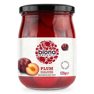 Biona - Organic Plum Halves in Rice Syrup, 570g