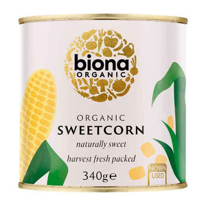 Biona - Organic Sweetcorn Can No Added Sugar, 340g | Pack of 6