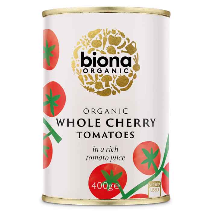 Biona - Organic Whole Cherry Tomatoes, 400g  Pack of 12