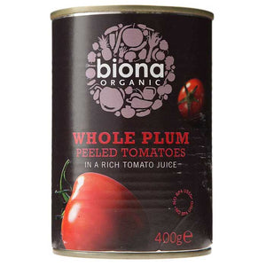 Biona - Organic Whole Peeled Tomatoes, 400g | Pack of 12