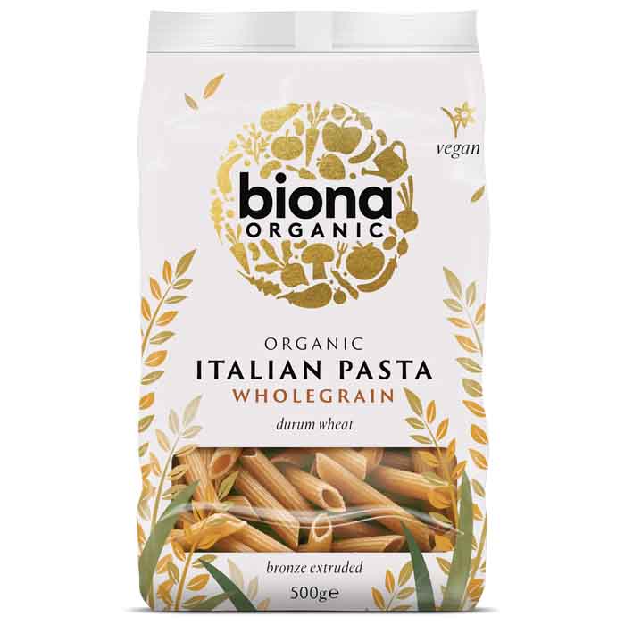 Biona - Organic Wholewheat Penne, 500g