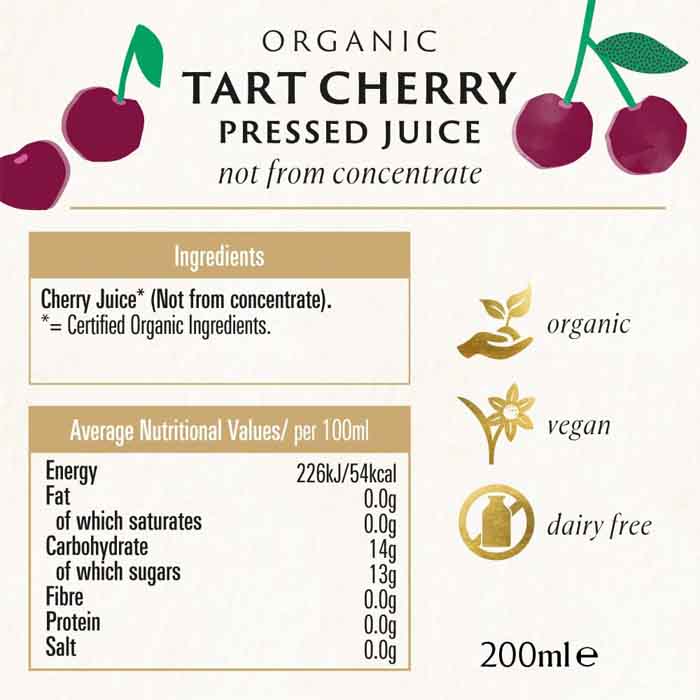 Biona - Tart Cherry Juice Not From Concentrate, 200ml - Back