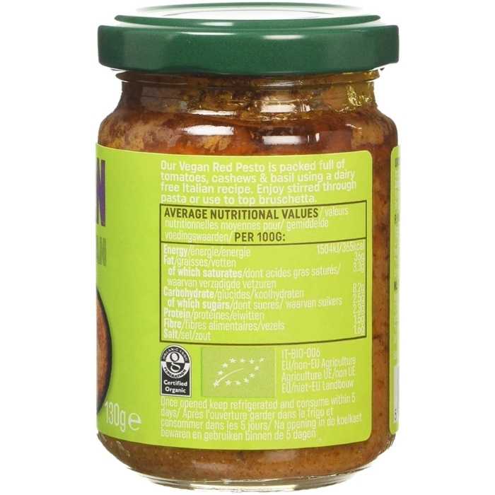 Bonsan - Organic Red Pesto, 130g back