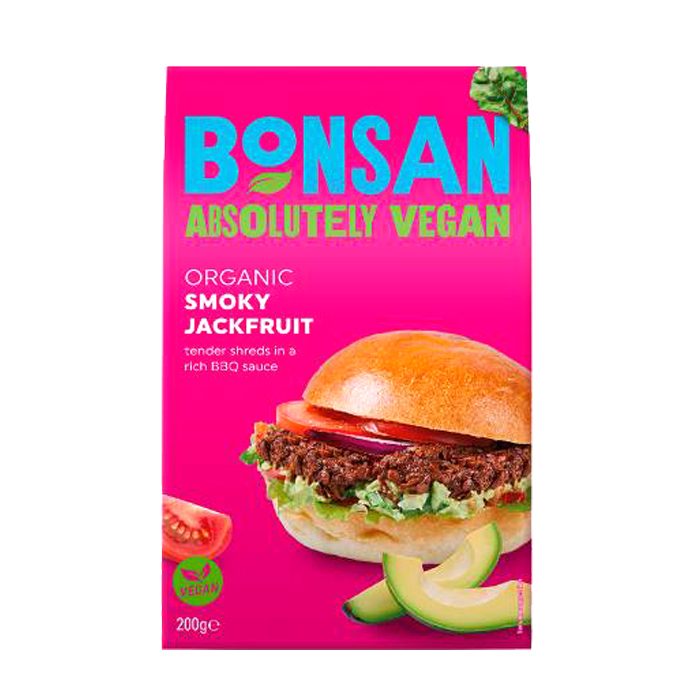 Bonsan - Organic Shredded Jackfruit - Smoky BBQ Jackfruit, 200g