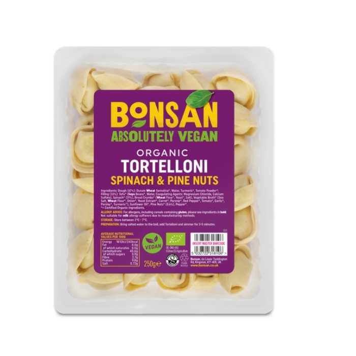 Bonsan - Organic Tortelloni with Spinach & Pine Nuts, 250g