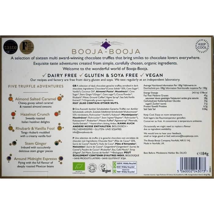 Booja Booja - The Award-Winning Selection Chocolate Truffles, 184g - back