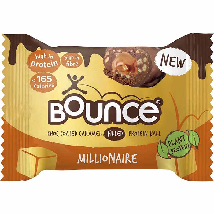 Bounce - Vegan Coated Protein Balls Filled with Nut Butter - Caramel Millionaire (1-Pack), 40g