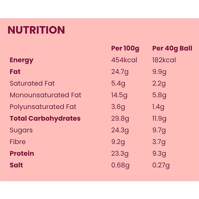Bounce - Vegan Coated Protein Balls Filled with Nut Butter - Hazelnut Praline (12-Pack), 40g - back
