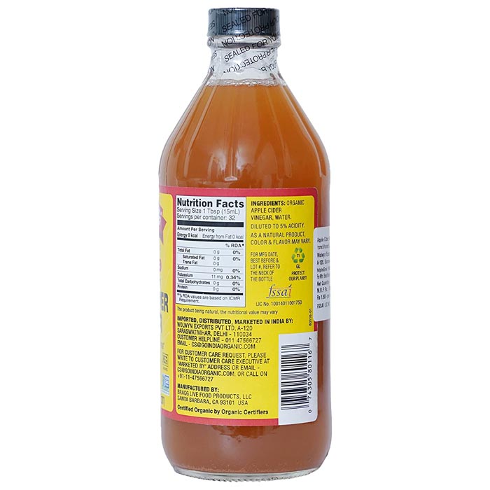 Bragg - Organic Apple Cider Vinegar with The Mother, 473ml - back
