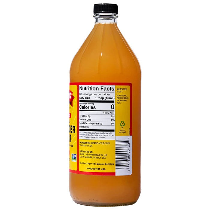 Braggs - Organic Apple Cider Vinegar, 946ml - back