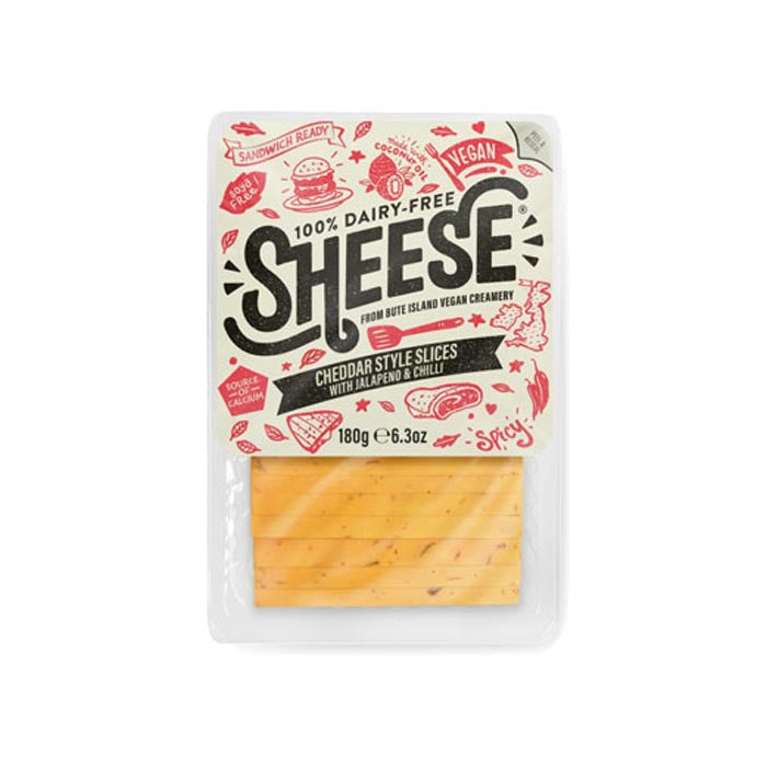 Bute Island Foods - Cheddar Style with Jalapeno & Chilli Sheese Block, 180g