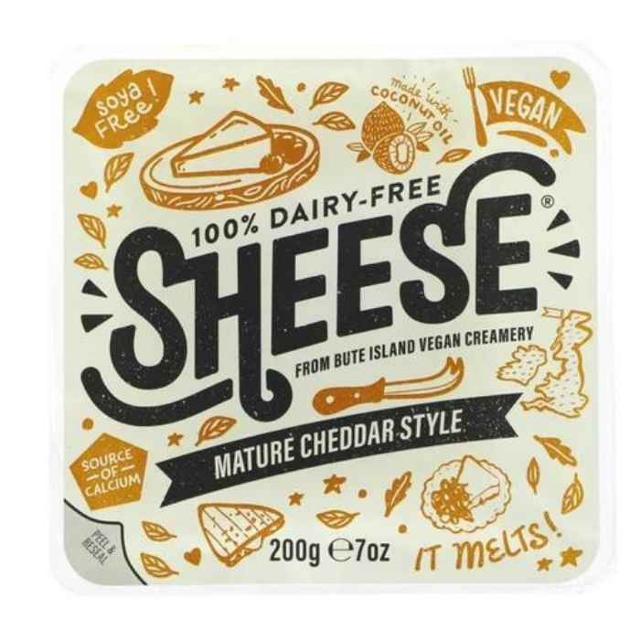 Bute Island Foods - Mature Cheddar Style Sheese, 200g - Sliced - Front