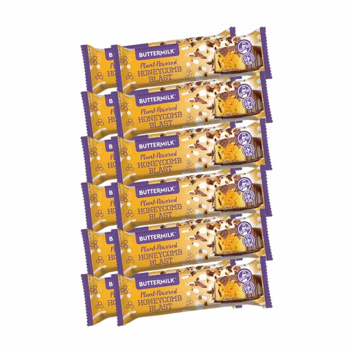 Buttermilk - Plant-Powered Snack Bars -  Honeycomb Blast (45g) ,18-Pack