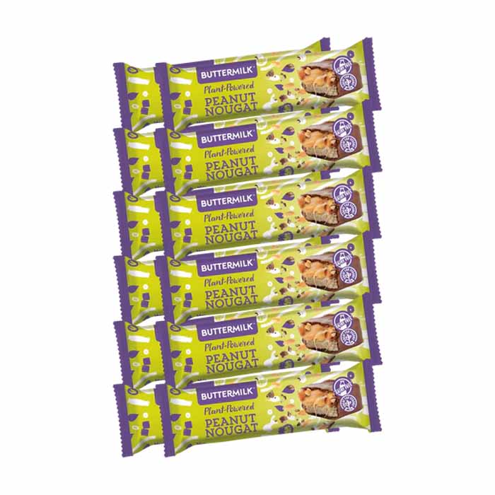 Buttermilk - Plant-Powered Snack Bars - Peanut Nougat (50g) ,24-Pack