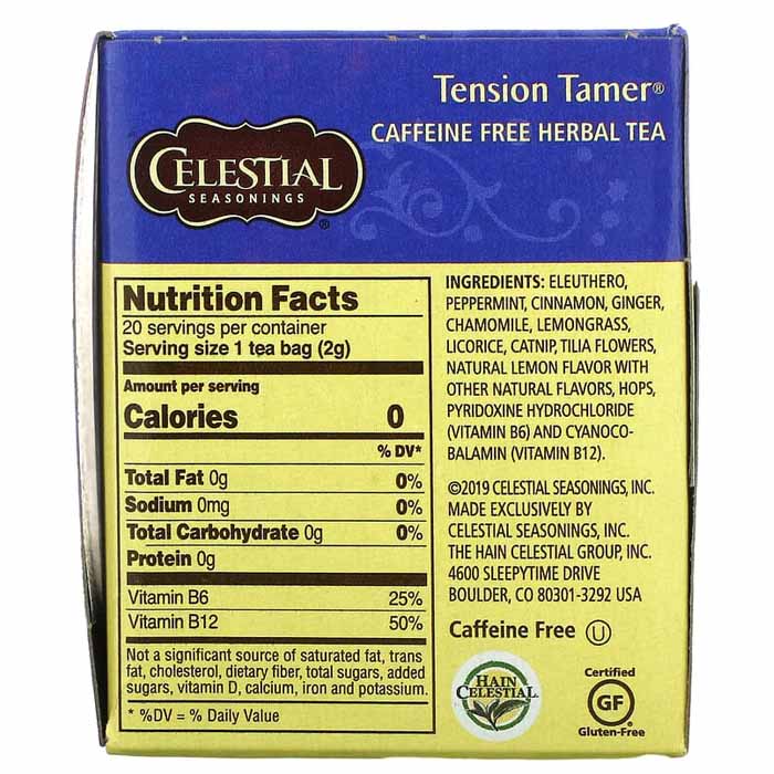 Celestial Seasonings  - Tension Tamer Tea, 43g - back