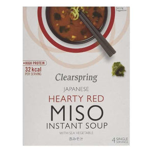 Clearspring - Hearty Red Instant Miso Soup with Sea Vegetables, 4 Sachets