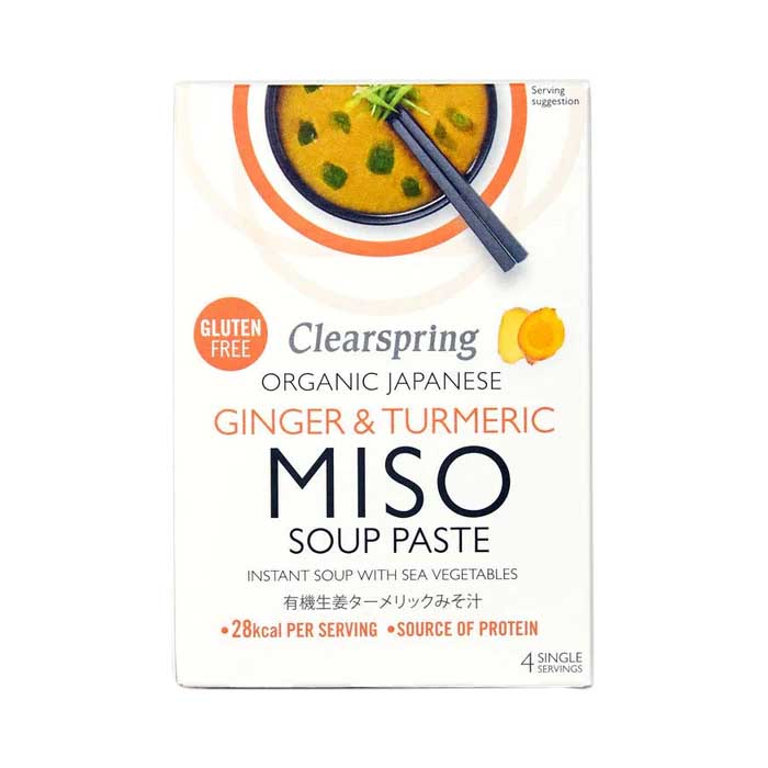 Clearspring - Instant Miso Soup Paste Sea Vegetables - Ginger Turmeric, 4x15g