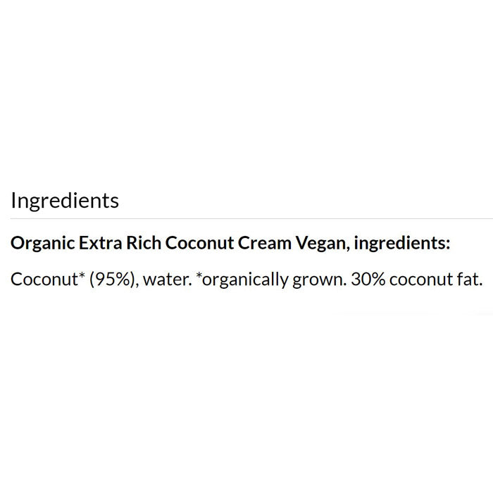 Clearspring - Organic Extra Rich Coconut Cream, 200ml - back