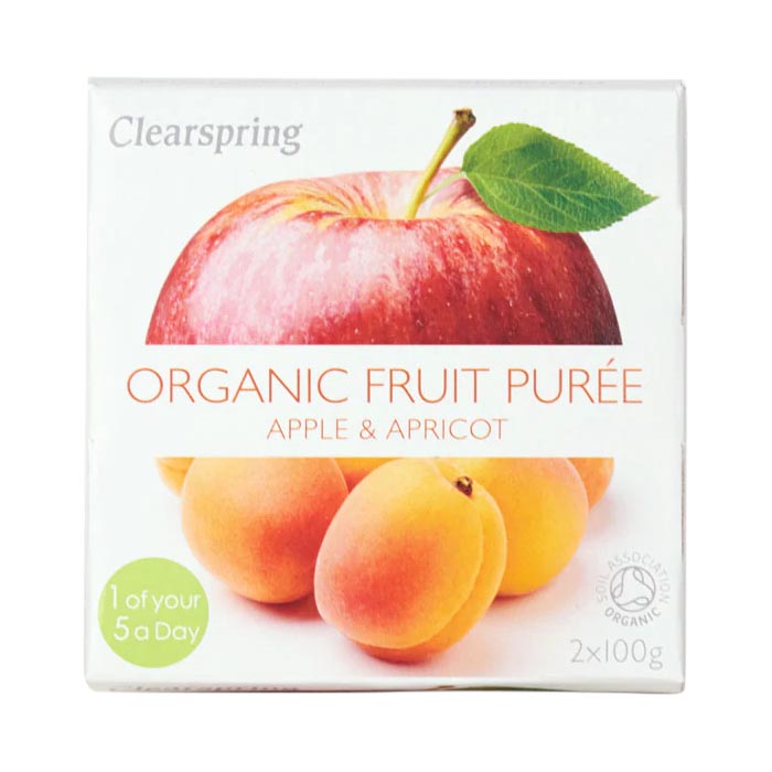 Clearspring - Organic Fruit Puree - Organic Apple & Apricot Puree, 2x100g 