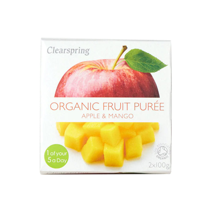 Clearspring - Organic Fruit Puree - Organic Apple & Mango Fruit Puree, 2x100g 