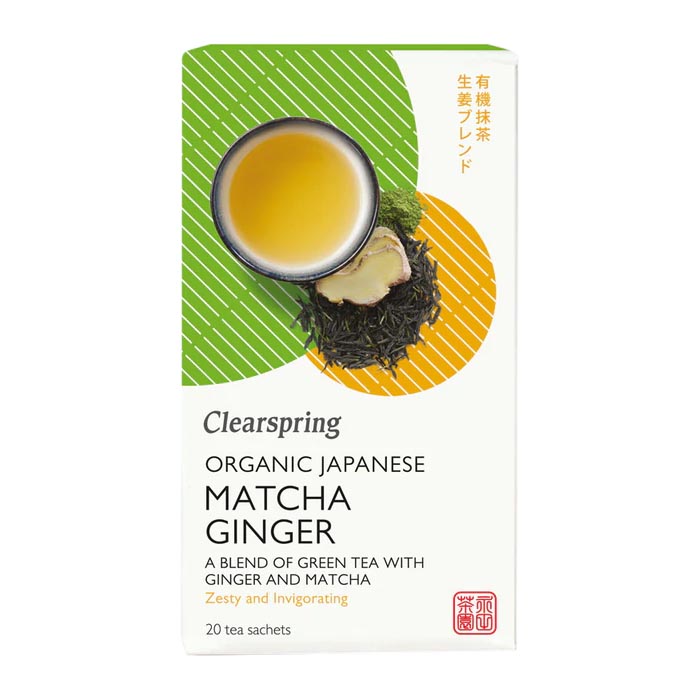 Clearspring - Organic Japanese Matcha Ginger Green Tea, 20 Sachets