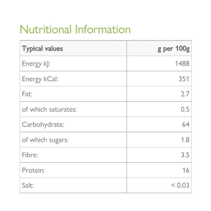 Clearspring - Organic Soba 100% Buckwheat, 200g - Nutritional Information