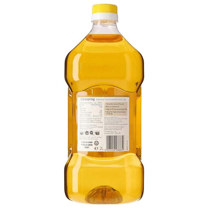 Clearspring - Sunflower Frying Oil, 2L - Back