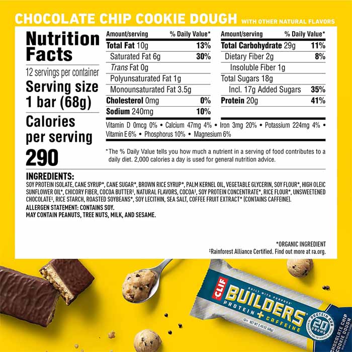 Clif Bar - Builders Protein Bars - Chocolate (12-Pack), 68g  - back