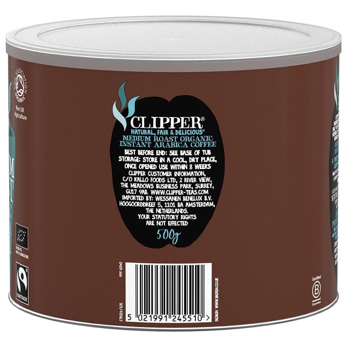 Clipper - Medium Roast Arabica Coffee, Organic & Fairtrade, 500g - back