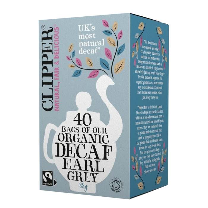 Clipper - Organic Earl Grey Decaf Tea, 40 Bags - front