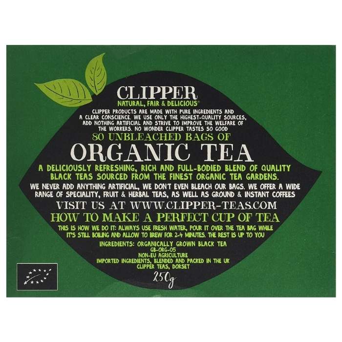 Clipper - Organic Everyday Tea, 80 Bags - back