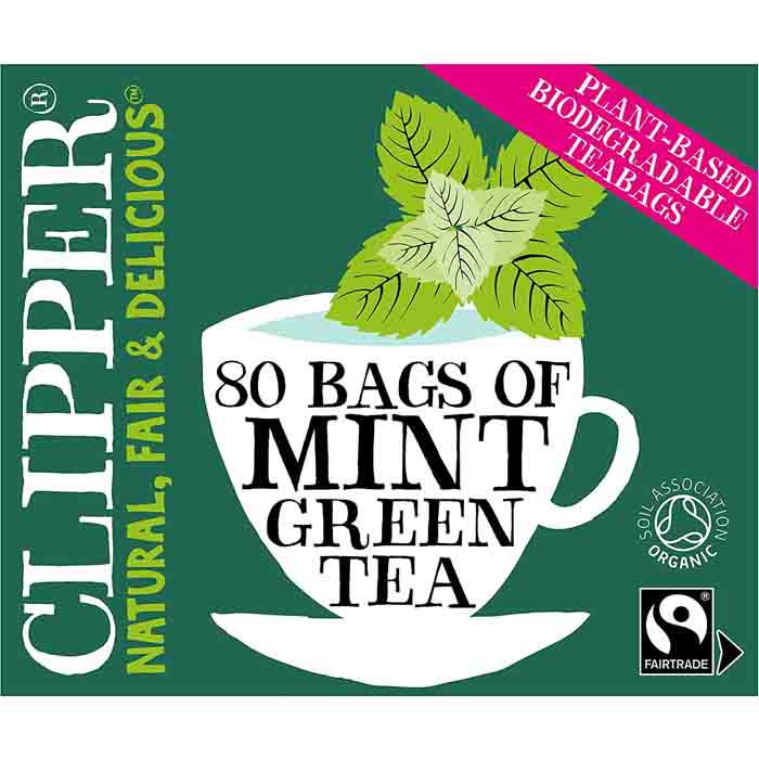 Clipper - Organic Fairtrade Green Tea and Mint, 80 Bags  Pack of 4