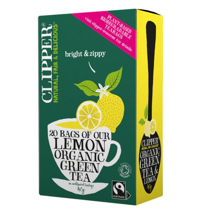 Clipper - Organic Pure Green Tea with Lemon, 20bags front