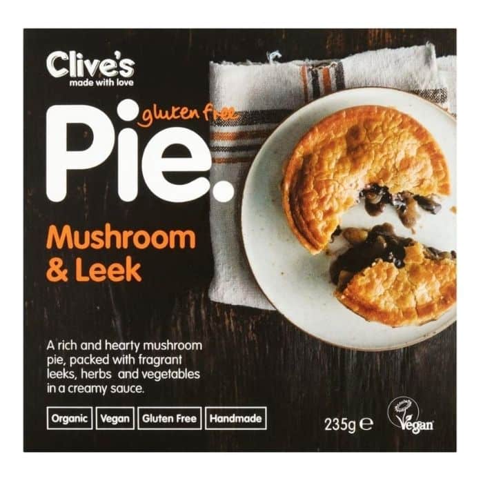 Clives Pies - Organic Gluten-Free Mushroom & Leek Pie, 235g - front