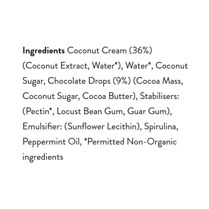 Coconuts Organic - Cecily's Organic Non Dairy Ice Cream - Mint Choc Chip, 460ml - back