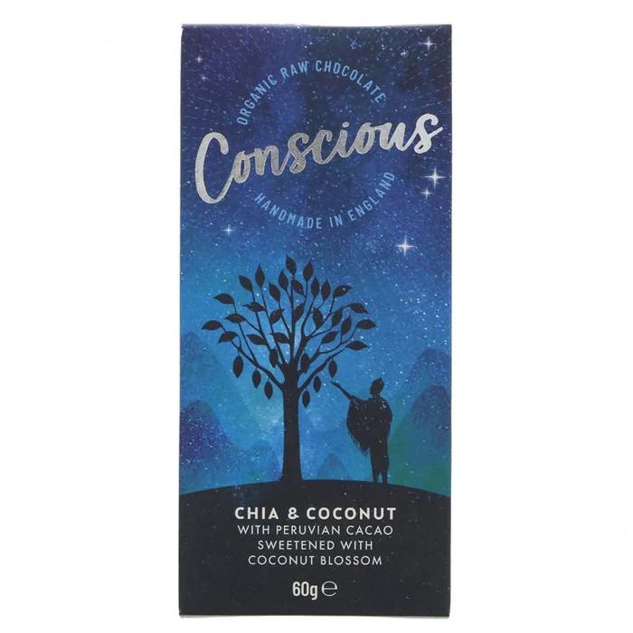Conscious Chocolate - Chocolate Bar Chia & Coconut, 60g