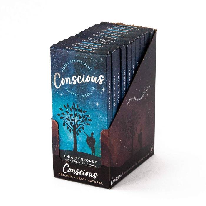 Conscious Chocolate - Chocolate Bar Chia & Coconut, 60g pack