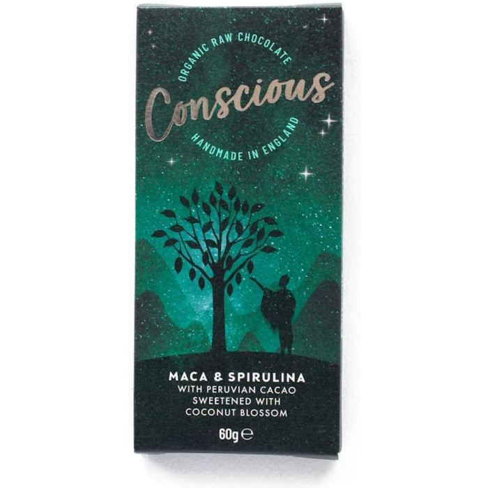 Conscious Chocolate - Chocolate Bar Maca & Spirulina, 60g