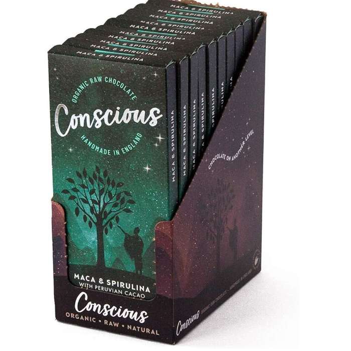 Conscious Chocolate - Chocolate Bar Maca & Spirulina, 60g pack